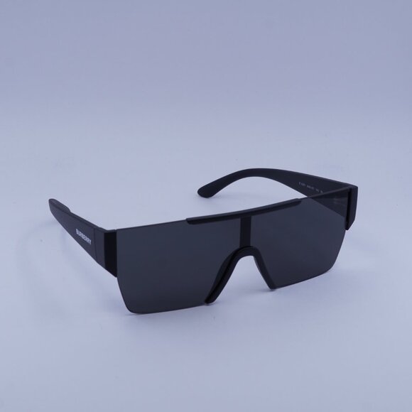 Burberry BE4291 3464/87 Shield Sunglasses Matte Black Frame, Grey Lenses - Picture 4 of 10